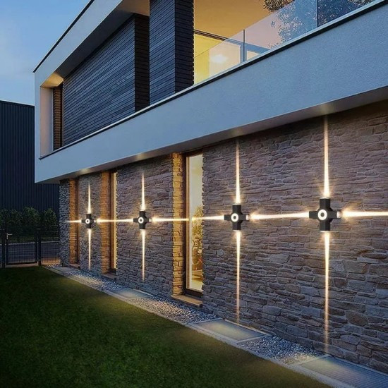 Aplica Exterior ,Elit's  Aluminiu, IP65, Lumina Neutra, 4W, Negru