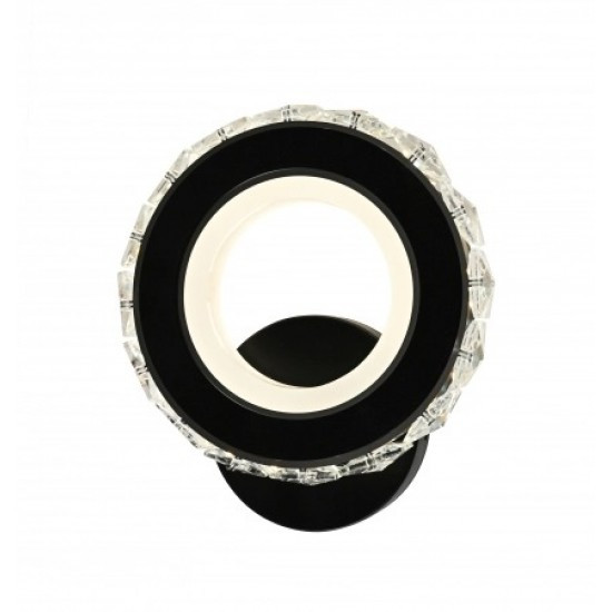 Aplica Led , Elit'S, Cristal Rotuda Neagra, 18W