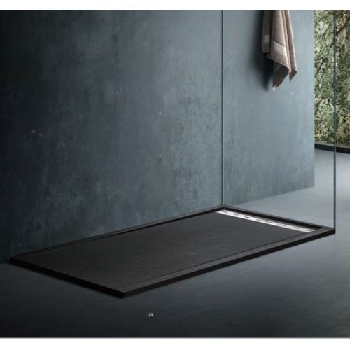 Cadita Baie Din SMC , Elit's  , 120x90 Cm , Smk12090n, Cu Sifon, Negru LS