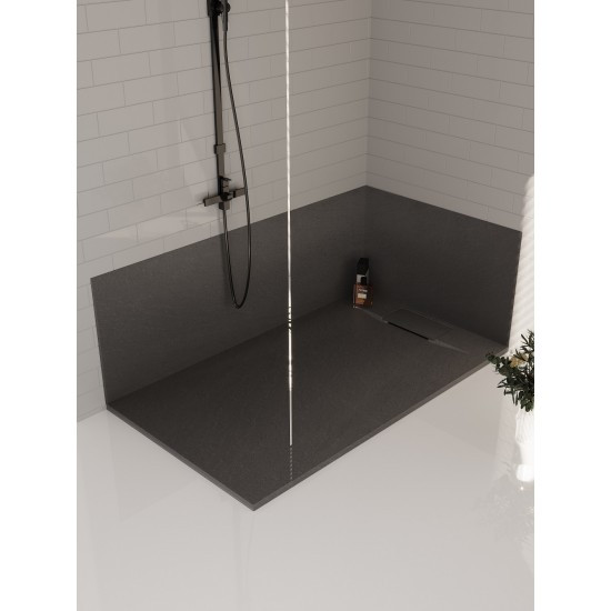 Cadita Baie Din Compozit , Smack , 90x90 Cm, cu Sifon, Negru US