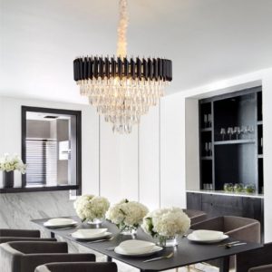 Candelabru Cristal Elit's Esn600, Negru cu Auriu