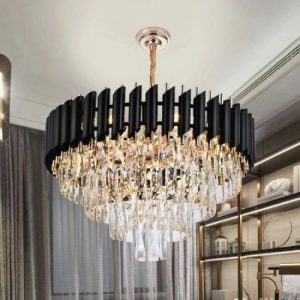 Candelabru Cristal Elit's Esn800, Negru cu Auriu