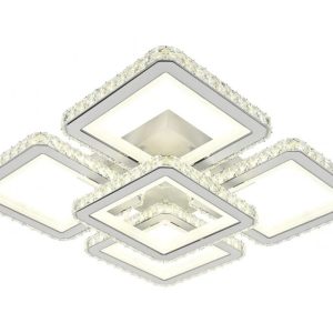 Lustra LED Cu Telecomanda, Elit's Cristal, EsnR9004-4+1, 240w, alb