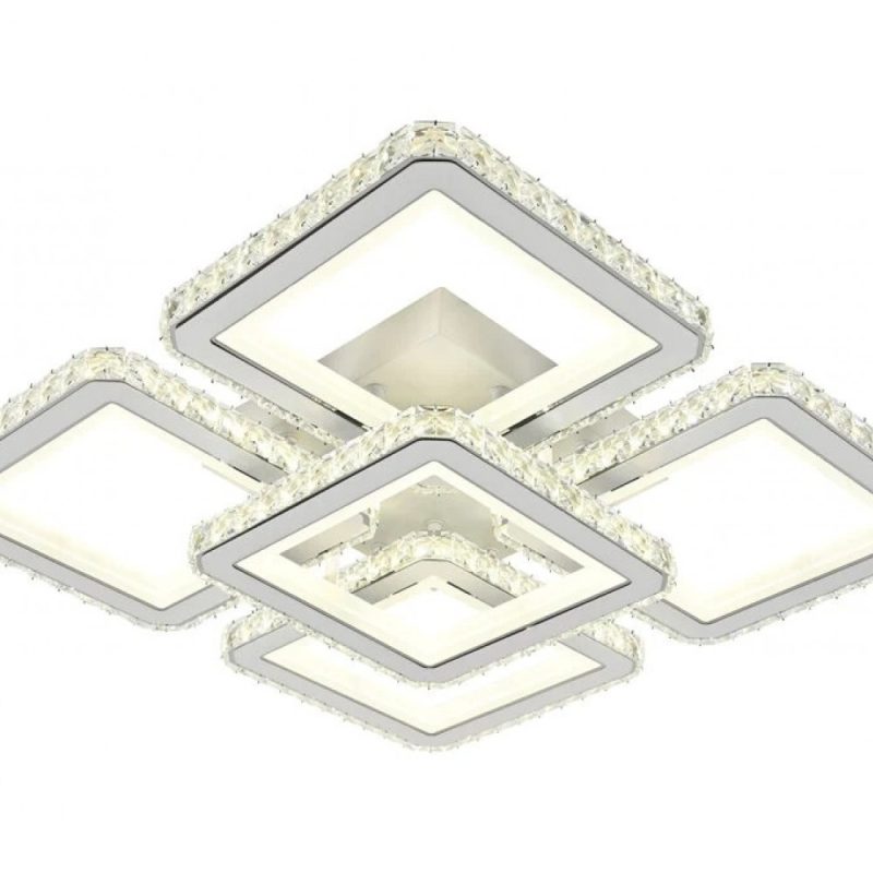 Lustra LED Cu Telecomanda, Elit's Cristal, EsnR9004-4+1, 240w, alb
