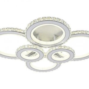 Lustra LED Cu Telecomanda, Elit's Cristal, EsnR9011-6, 232W, Alb
