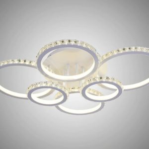 Lustra LED Cu Telecomanda, Elit's Cristal, EsnR9011-6, 232W, Alb