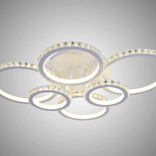 Lustra LED Cu Telecomanda, Elit's Cristal, EsnR9011-6, 232W, Alb