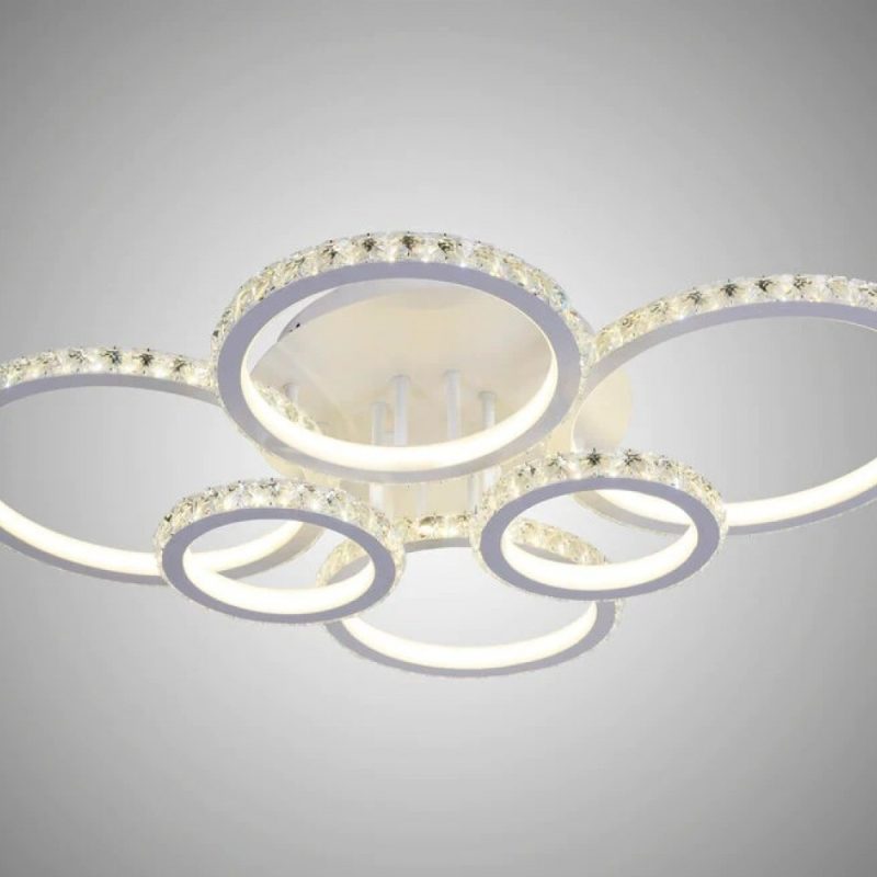 Lustra LED Cu Telecomanda, Elit's Cristal, EsnR9011-6, 232W, Alb