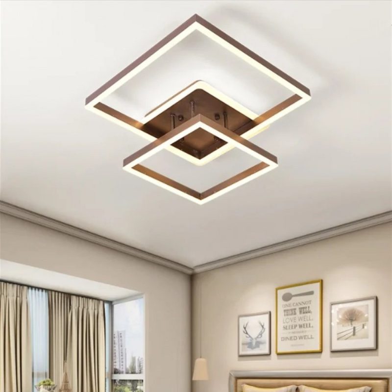 Lustra LED Cu Telecomanda, Elit's Esn C825-2+AF, 240w, Maro Coffee