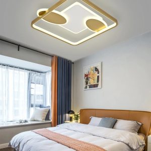 Lustra LED Cu Telecomanda, Elit's Esn R9054/Sr, Intensitate Reglabila, 110W, Auriu