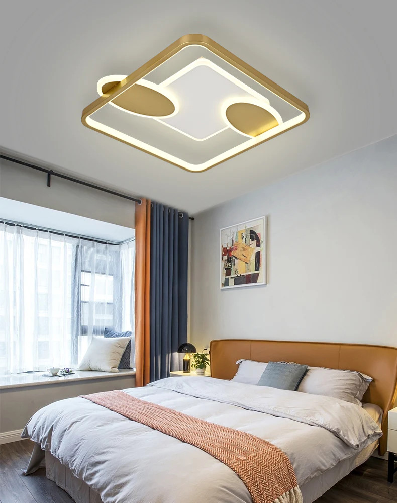 Lustra LED Cu Telecomanda, Elit's Esn R9054/Sr, Intensitate Reglabila, 110W, Auriu