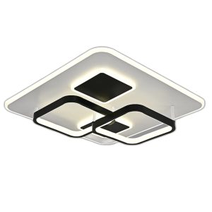 Lustra LED Cu Telecomanda, Elit's Esn r9057RS, 150W, Negru Alb