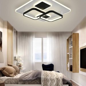 Lustra LED Cu Telecomanda, Elit's Esn r9057RS, 150W, Negru Alb