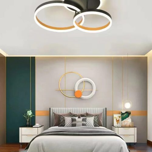 Lustra LED Cu Telecomanda, Elit's, EsnF6617-2, 120W, Gri/Portocaliu