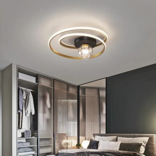 Lustra LED Cu Telecomanda, Elit's EsnL7677-450BK+GD, 90w-6w