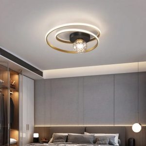 Lustra LED Cu Telecomanda, Elit's EsnL7677-450BK+GD, 90w-6w