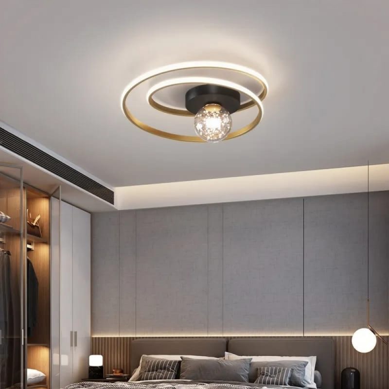 Lustra LED Cu Telecomanda, Elit's EsnL7677-450BK+GD, 90w-6w