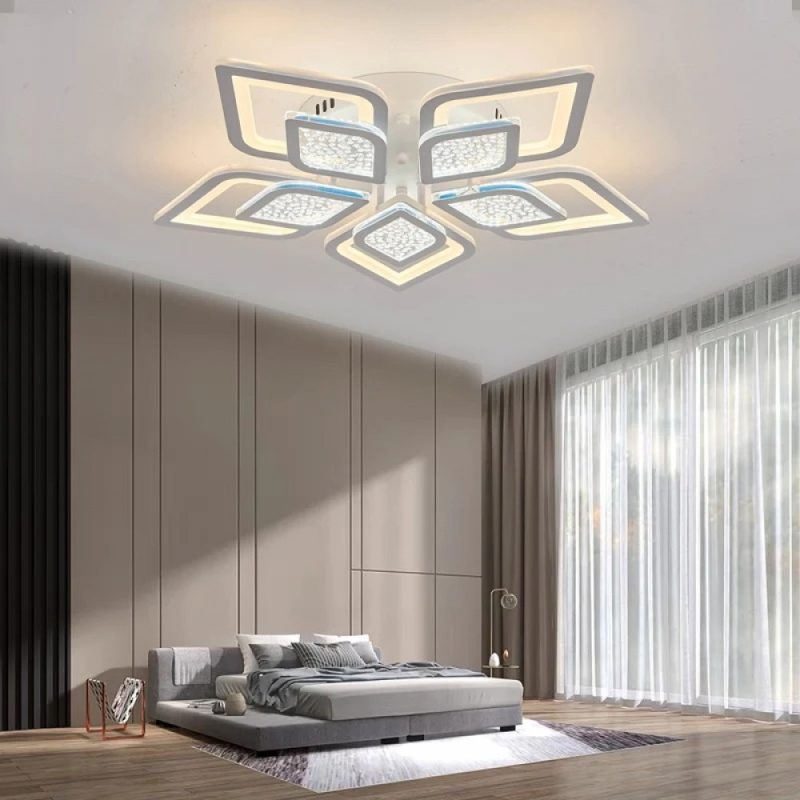 Lustra LED Cu Telecomanda, Elit's, EsnM408-5, 180W, Alb