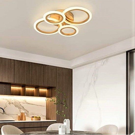 Lustra LED Cu Telecomanda, Elit's, Gold 84w