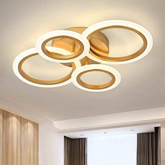 Lustra LED Cu Telecomanda, Elit's, Gold 84w