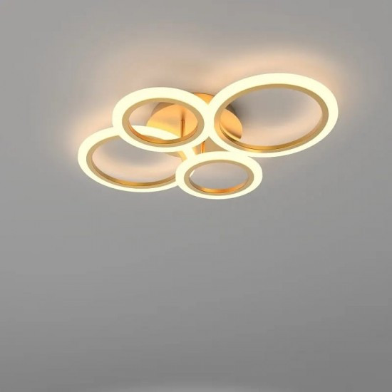 Lustra LED Cu Telecomanda, Elit's, Gold 84w
