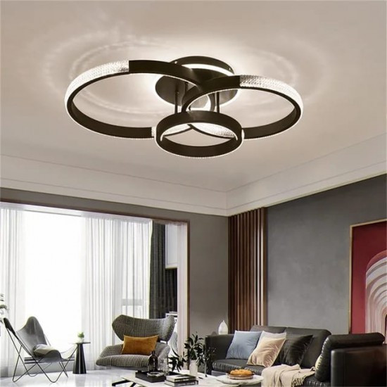 Lustra LED Cu Telecomanda, Elit's Neron, Negru 200w