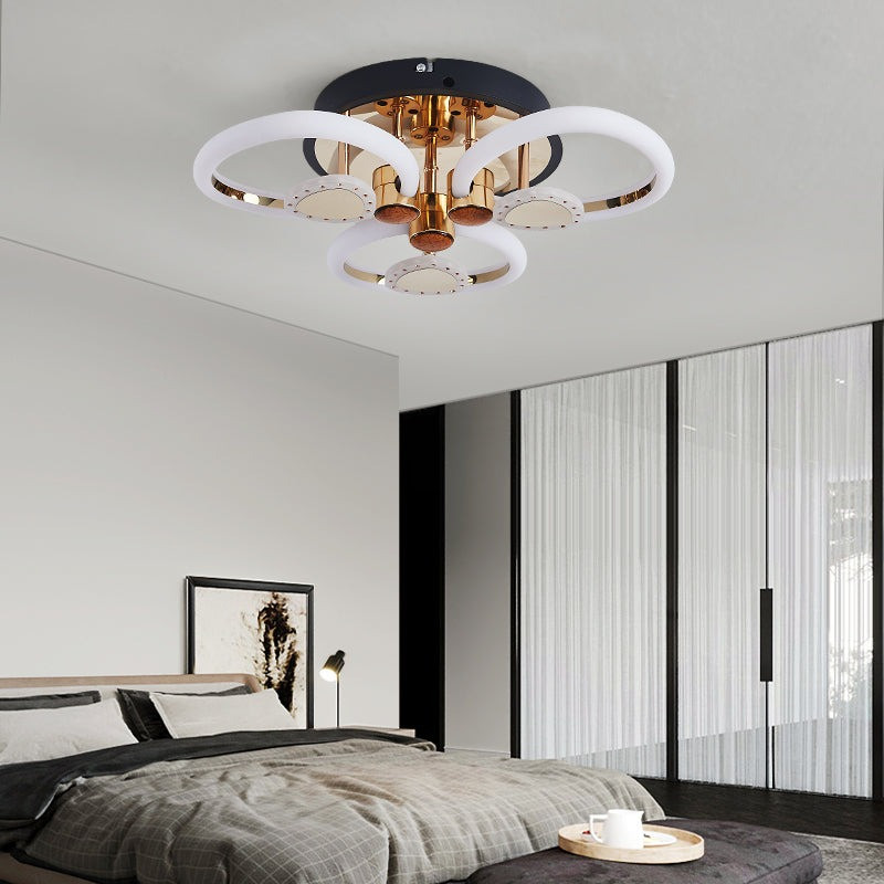 Lustra Led Cu Telecomanda, Elit's, Opal A, 84 w Intensitate Reglabila, RGB, Gold