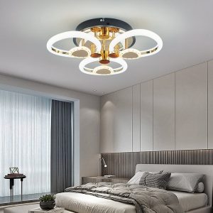 Lustra Led Cu Telecomanda, Elit's, Opal A, 84 w Intensitate Reglabila, RGB, Gold