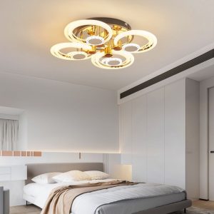 Lustra Led Cu Telecomanda, Elit's, Opal B, 120 w Intensitate Reglabila, Gold