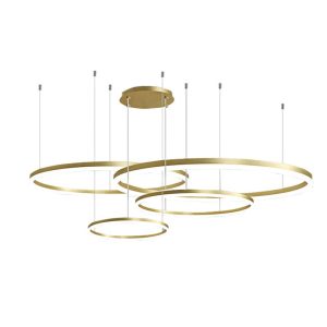 Lustra LED , Elit's Esn F203006/4, Cu Telecomanda, 3 Tipuri De Lumina, 240W, Auriu