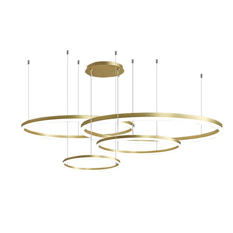 Lustra LED , Elit's Esn F203006/4, Cu Telecomanda, 3 Tipuri De Lumina, 240W, Auriu
