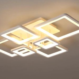 Lustra LED Elit's Esn K002-6 WH, Cu Telecomanda, Intensitate Reglabila, 228W, Alb