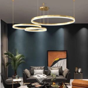 Lustra LED Elit's EsnF203003/3, Cu Telecomanda, 3 Tipuri De lumina, 160W, Auriu