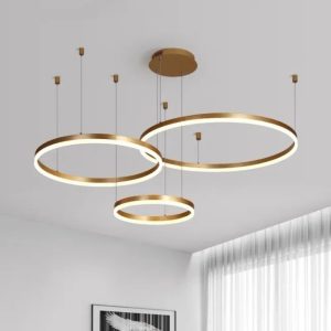 Lustra LED Elit's EsnF203003/3, Cu Telecomanda, 3 Tipuri De lumina, 160W, Auriu