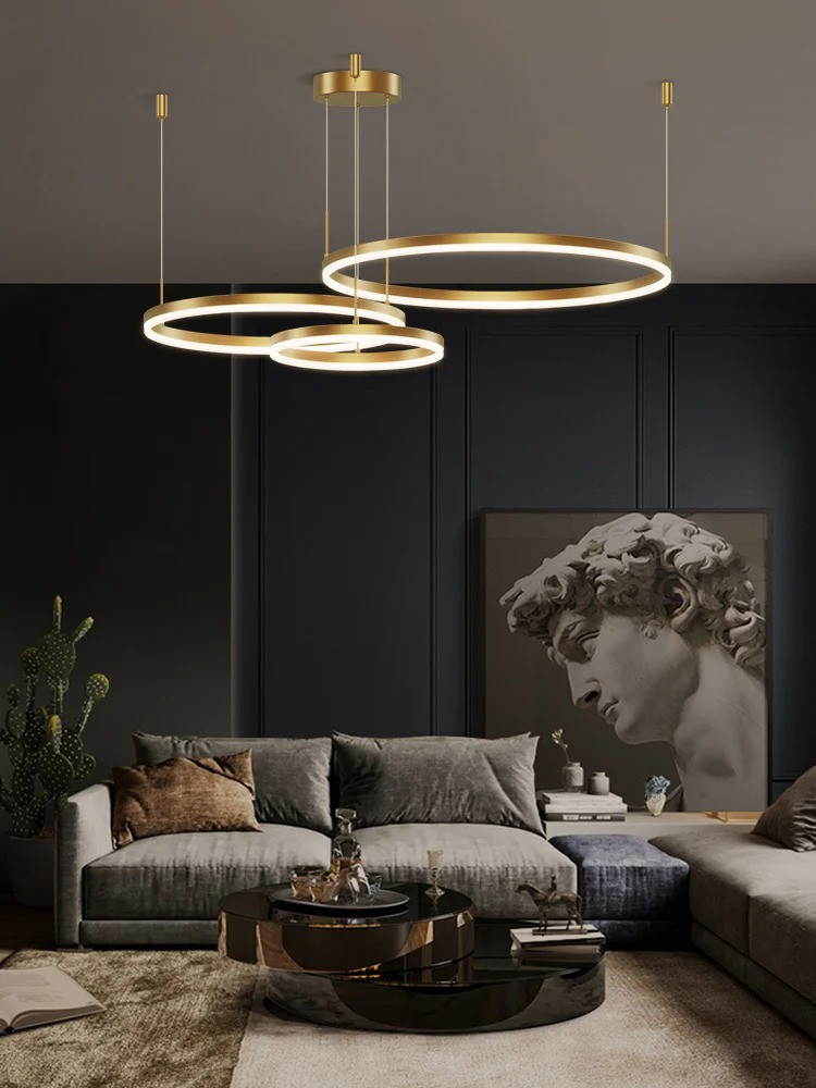 Lustra LED Elit's EsnF203003/3, Cu Telecomanda, 3 Tipuri De lumina, 160W, Auriu