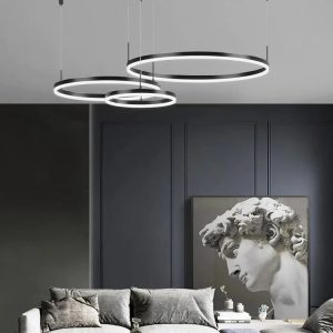 Lustra LED Elit's EsnF203003/3, Cu Telecomanda, 3 Tipuri De lumina, 160W, Negru