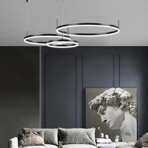 Lustra LED Elit's EsnF203003/3, Cu Telecomanda, 3 Tipuri De lumina, 160W, Negru