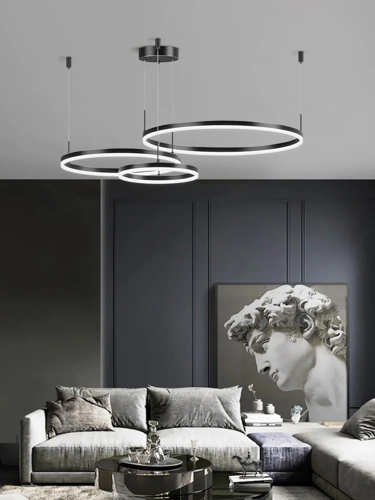 Lustra LED Elit's EsnF203003/3, Cu Telecomanda, 3 Tipuri De lumina, 160W, Negru