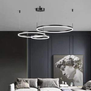 Lustra LED Elit's EsnF203003/3, Cu Telecomanda, 3 Tipuri De lumina, 160W, Negru
