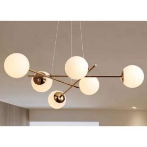 Lustra LED Pendul Elit's Imala, 6 Abajururi, bec G9 Gold