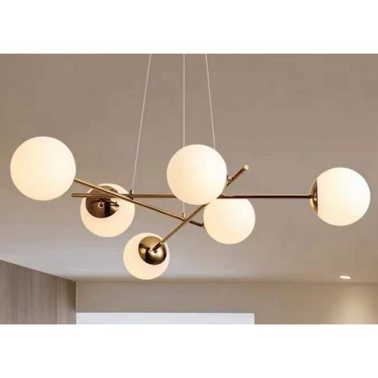 Lustra LED Pendul Elit's Imala, 6 Abajururi, bec G9 Gold