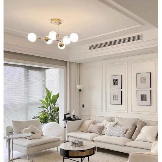 Lustra LED Pendul Elit's Imala, 6 Abajururi, bec G9 Gold