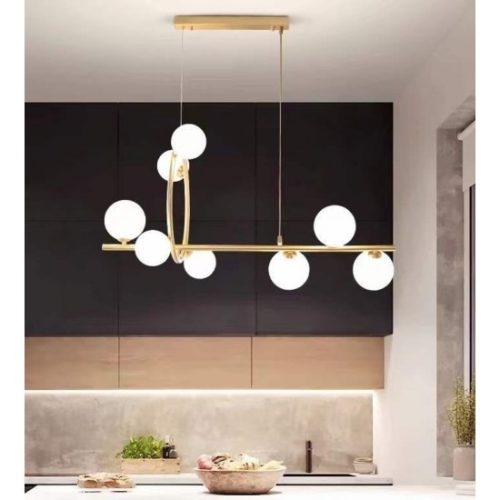 Lustra LED Pendul Elit's Imala, 8 Abajururi, bec G9 Gold
