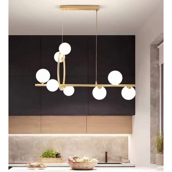 Lustra LED Pendul Elit's Imala, 8 Abajururi, bec G9 Gold
