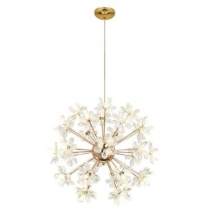 Lustra LED Pendul Elit's  Tessa, 50 cm, Cristal, Gold, 95 w