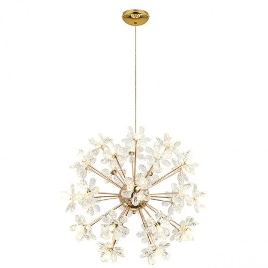 Lustra LED Pendul Elit's  Tessa, 50 cm, Cristal, Gold, 95 w