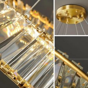 Lustra led suspendata cristal, Elit's Moya 40 Gold, 40w
