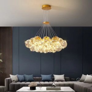 Lustra led suspendata Elit's, Zuya 19 globuri Gold, 152w