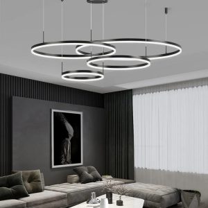 Lustra LED Tip Pendul Elit's EsnF203005/4, Cu Telecomanda, 3 Tipuri De Lumina, 240W, Negru