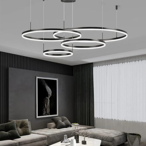 Lustra LED Tip Pendul Elit's EsnF203005/4, Cu Telecomanda, 3 Tipuri De Lumina, 240W, Negru